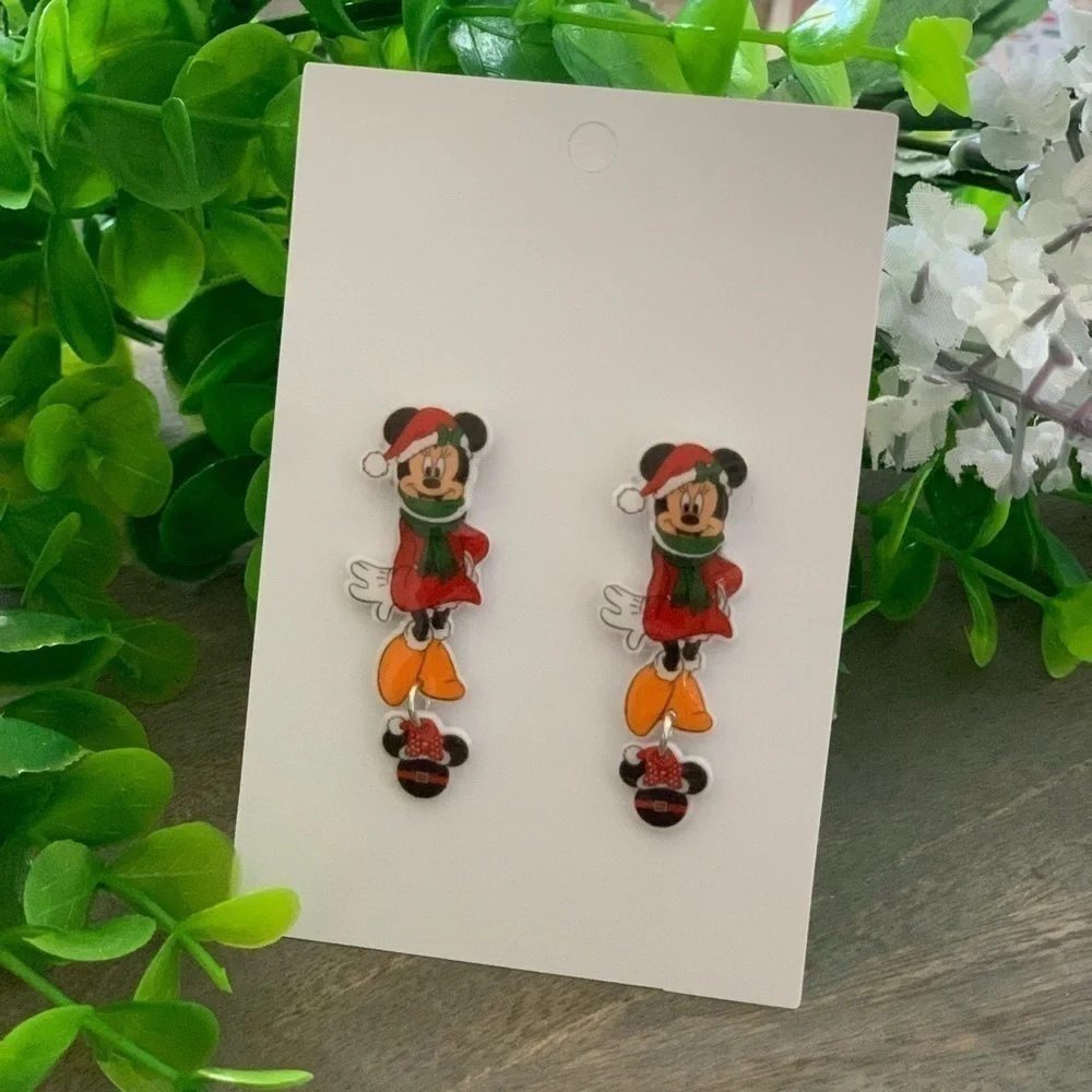 Minnie Mouse Christmas Earrings